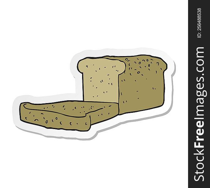 sticker of a cartoon loaf of bread