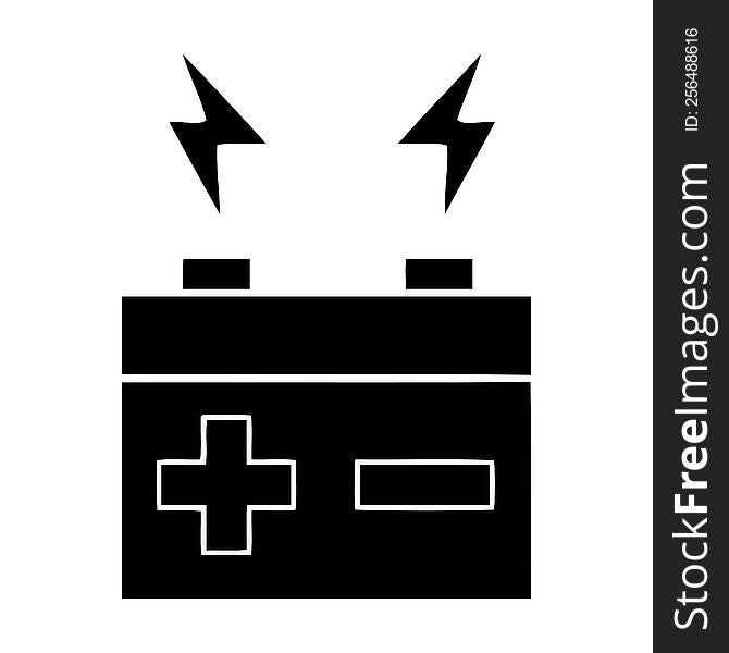 Flat Symbol Electrical Battery