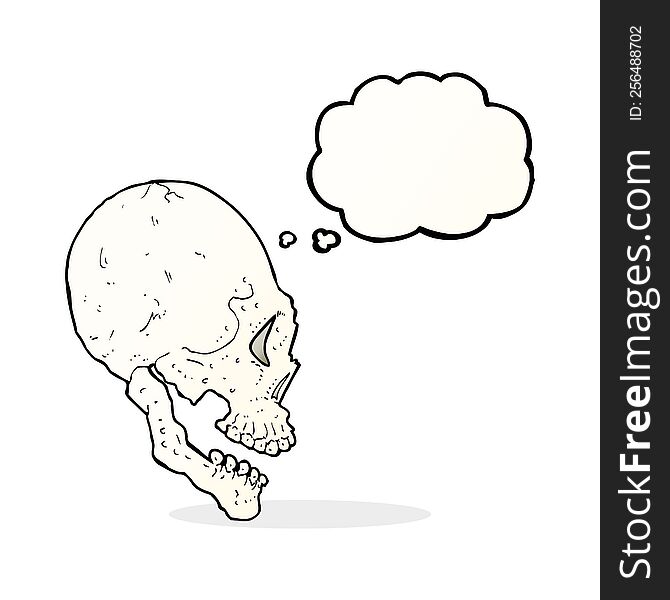 Skull Illustration With Thought Bubble