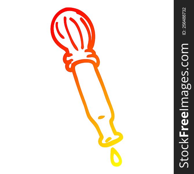 Warm Gradient Line Drawing Cartoon Dripping Pipette