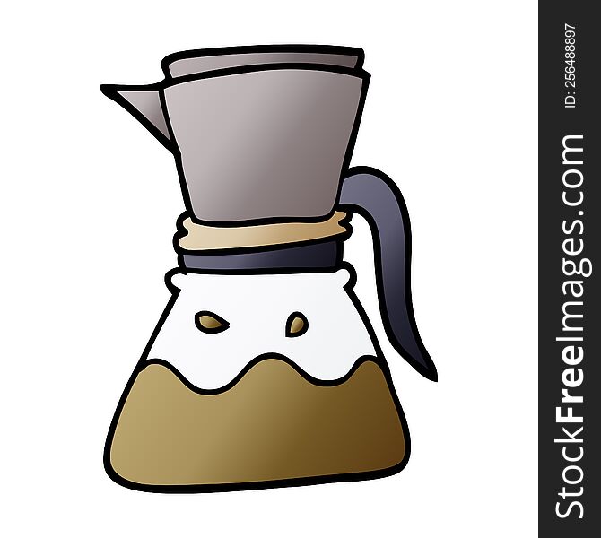 cartoon doodle filter coffee maker