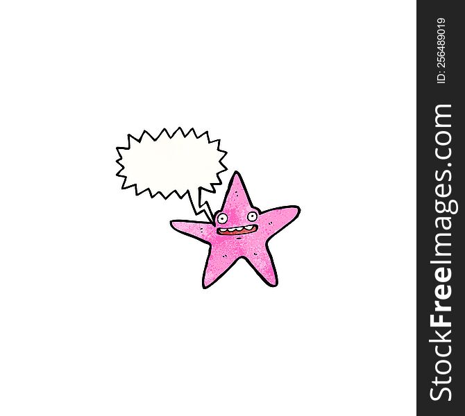Cartoon Starfish With Speech Bubble