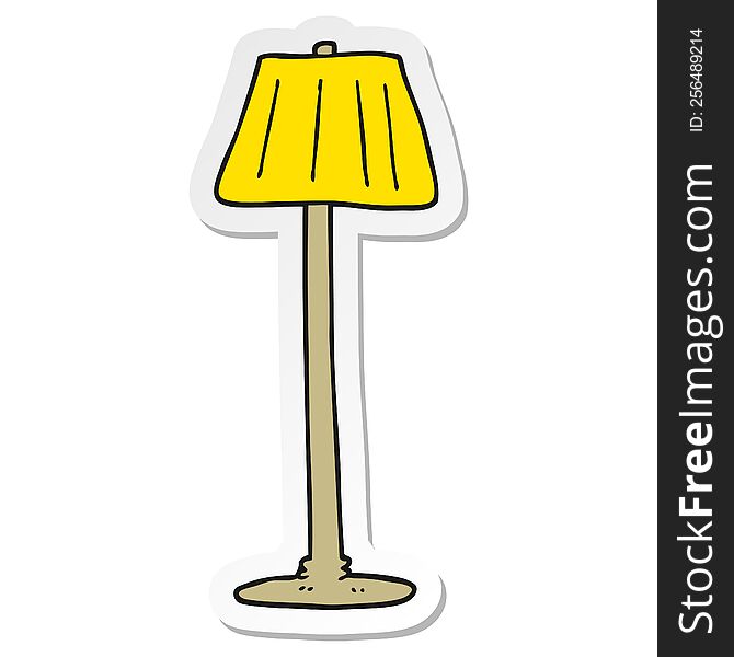 sticker of a cartoon lamp