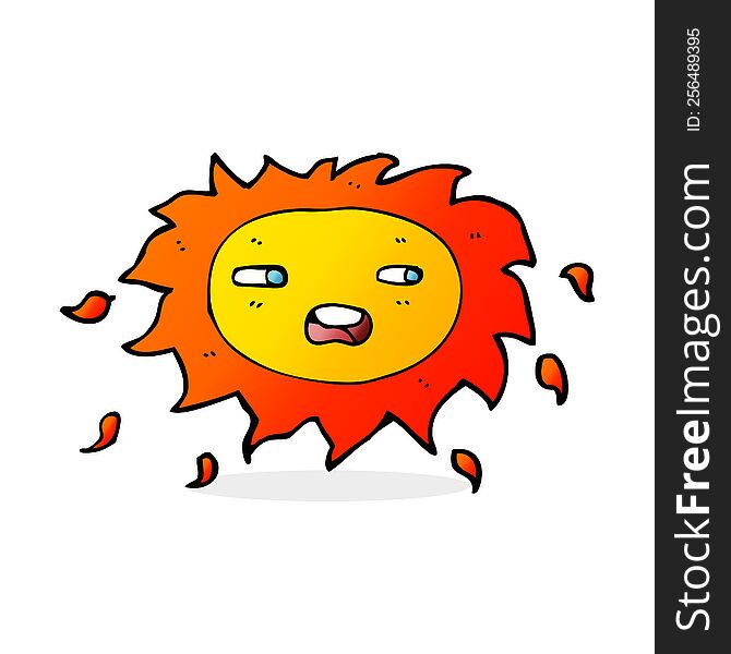 Cartoon Sad Sun