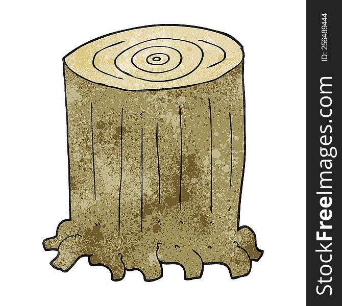 Textured Cartoon Tree Stump