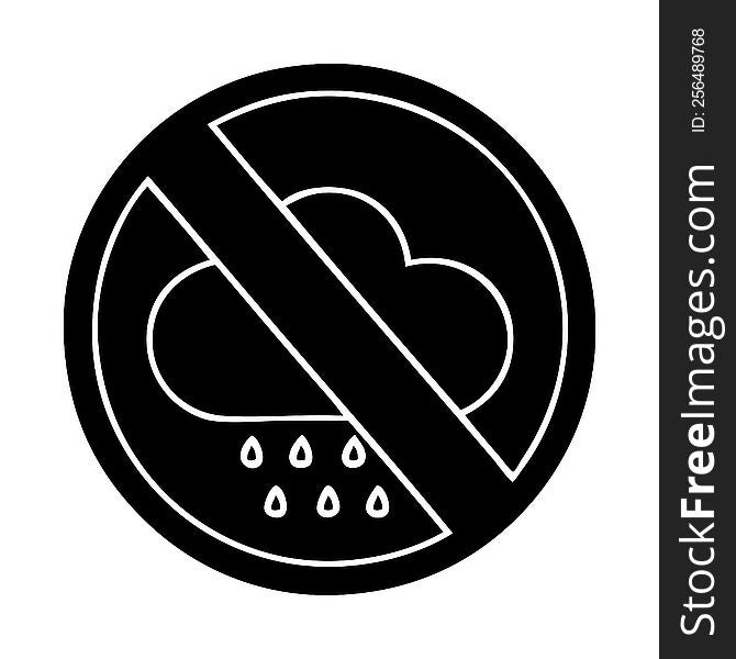 flat symbol of a no rain allowed sign