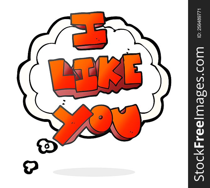 I like you thought bubble cartoon symbol