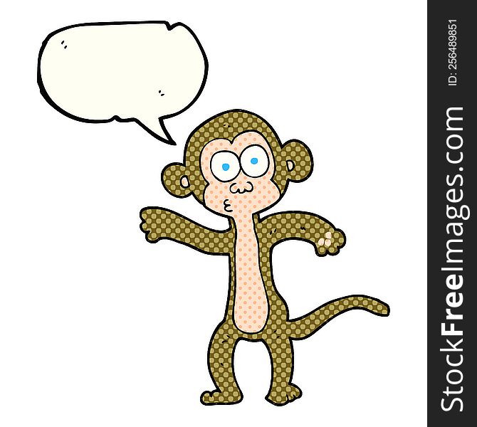 Comic Book Speech Bubble Cartoon Monkey
