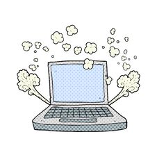 Cartoon Laptop Computer Fault Stock Images