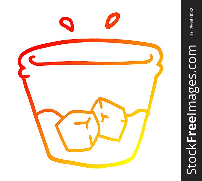 warm gradient line drawing of a cartoon drink in glass tumbler