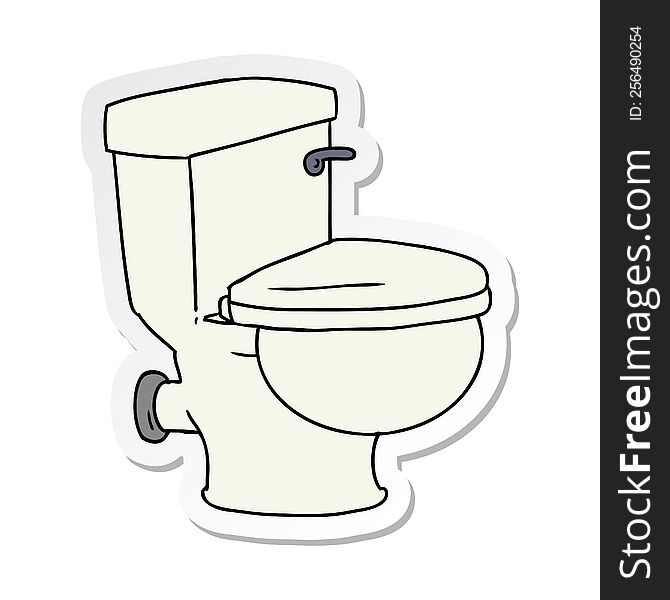 Sticker Cartoon Doodle Of A Bathroom Toilet