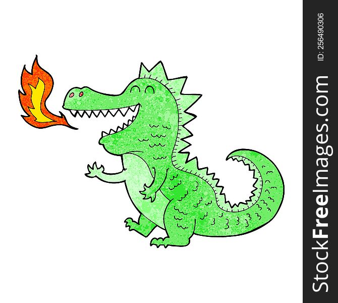 Cartoon Fire Breathing Dragon