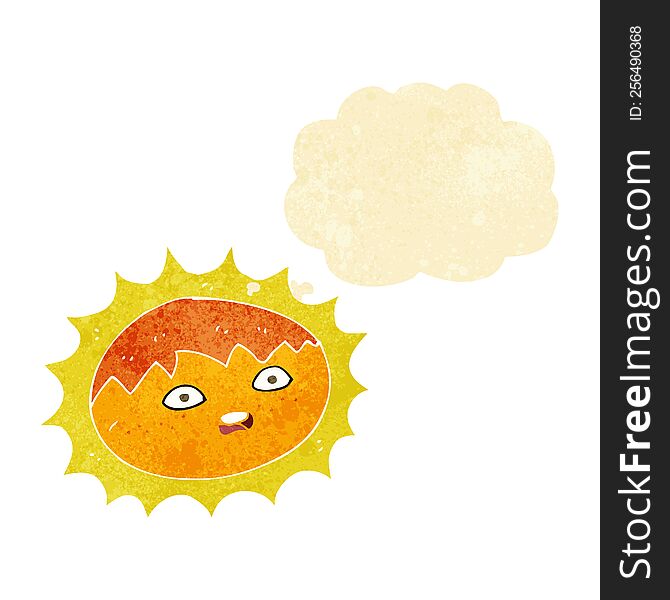 Cartoon Sun With Thought Bubble