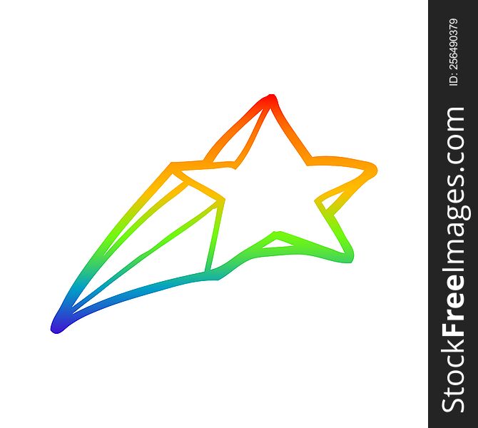 Rainbow Gradient Line Drawing Shooting Star Decorative Cartoon