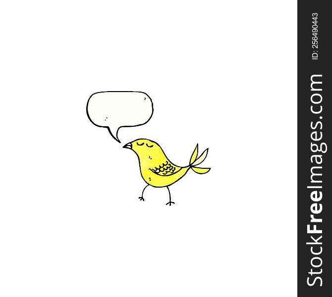 bird with speech bubble cartoon
