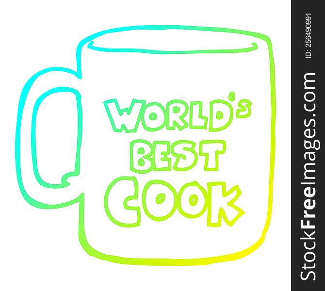 cold gradient line drawing worlds best cook mug