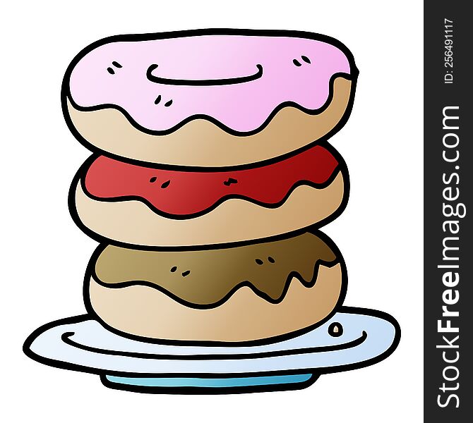 cartoon doodle plate of donuts