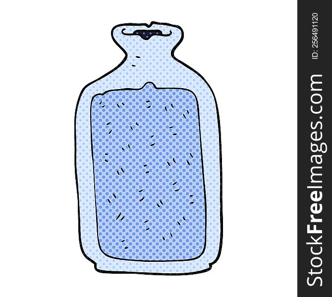 freehand drawn cartoon hot water bottle