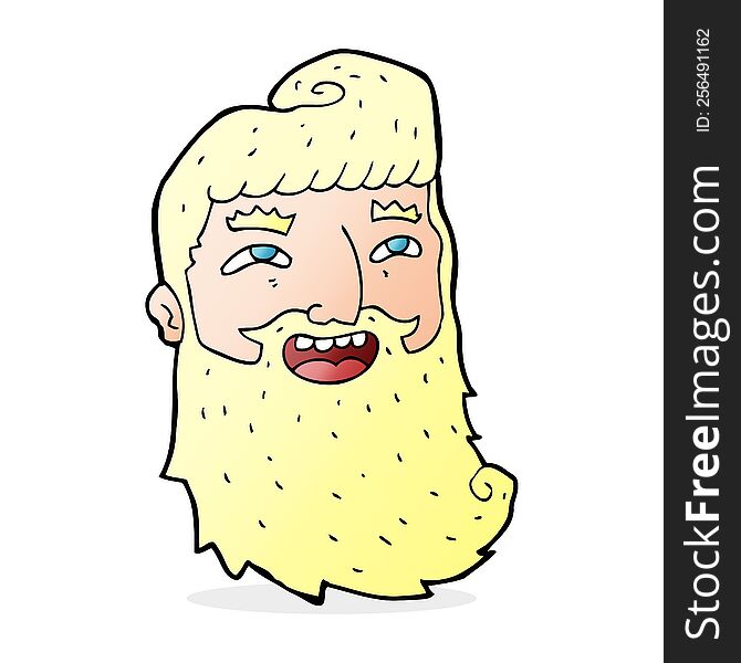 Cartoon Man With Beard Laughing