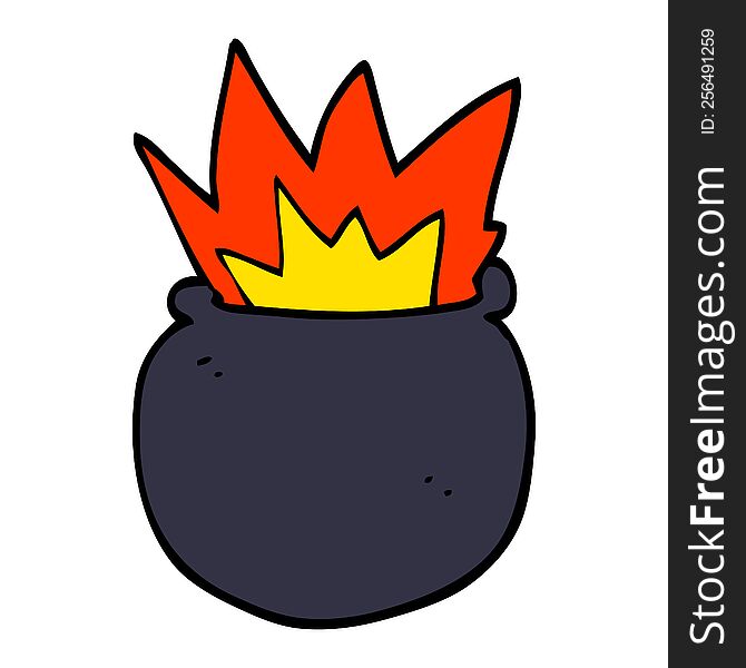 Cartoon Doodle Exploding Cauldron