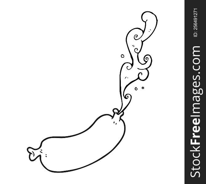 Black And White Cartoon Squirting Sausage