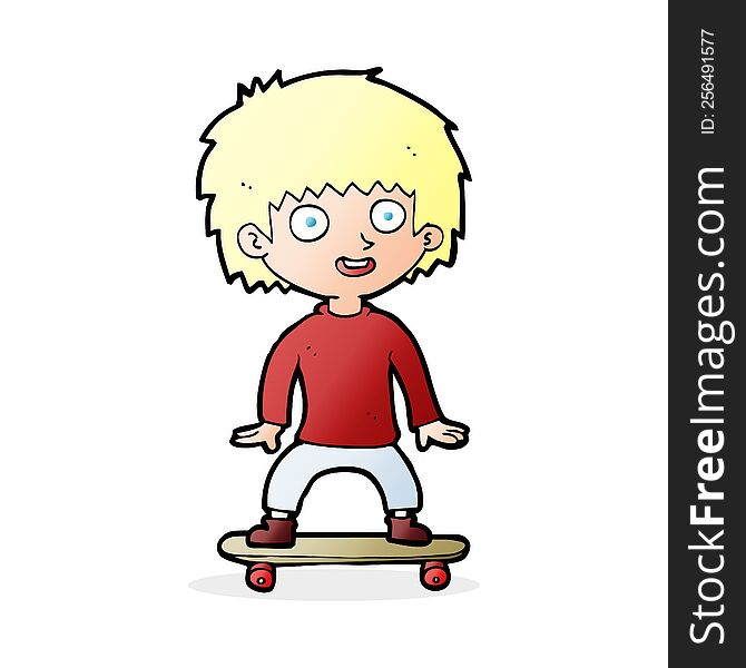 cartoon boy on skateboard