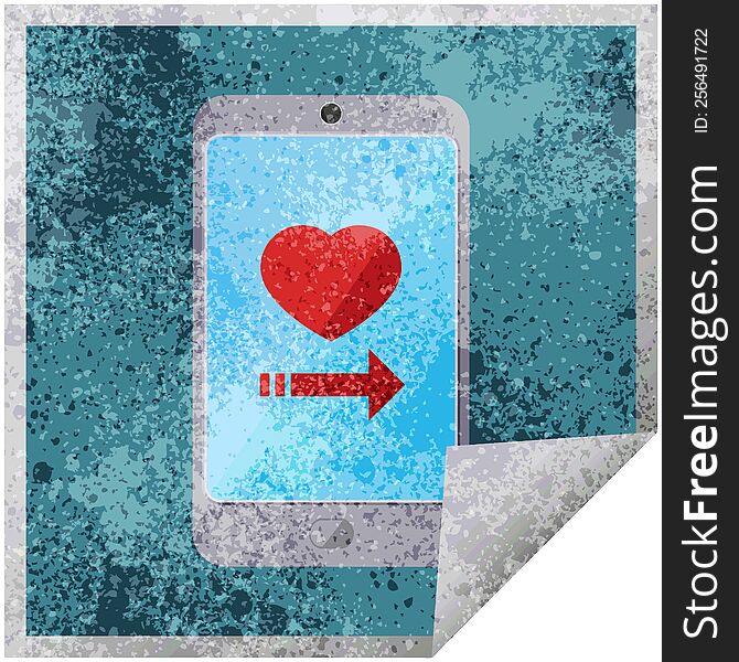 Dating App On Cell Phone Graphic Square Sticker