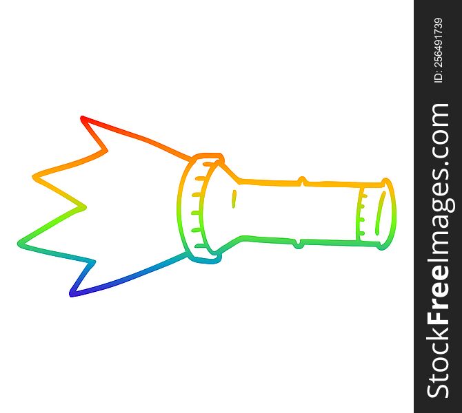 Rainbow Gradient Line Drawing Cartoon Electric Torch