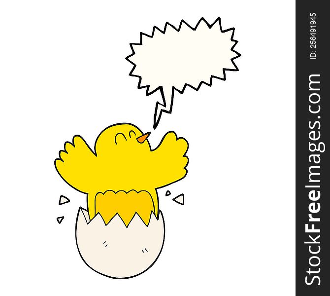 freehand drawn speech bubble cartoon hatching egg