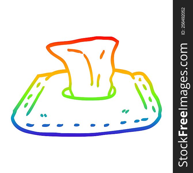 Rainbow Gradient Line Drawing Cartoon Toilet Wipes