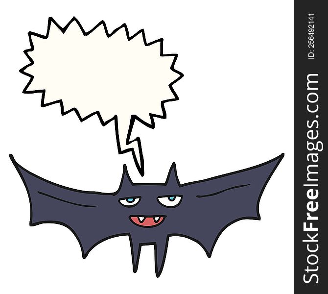 Speech Bubble Cartoon Halloween Bat