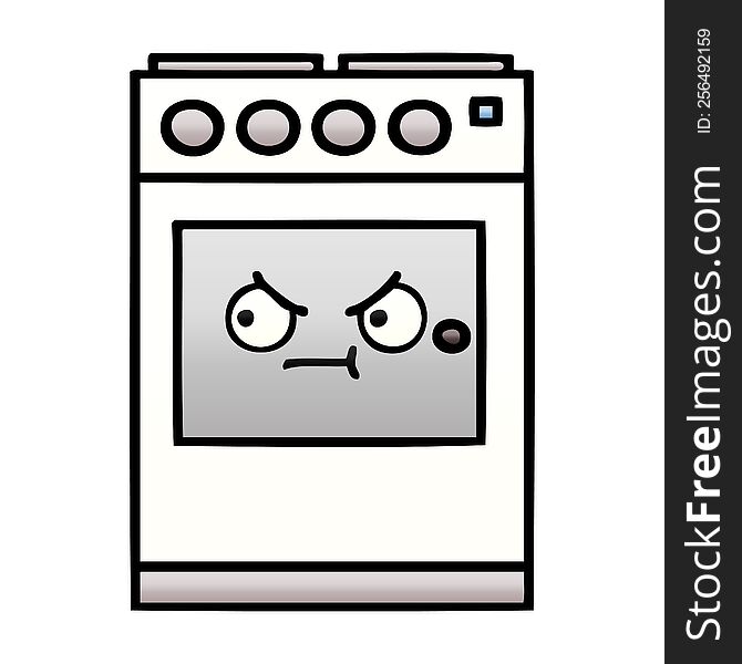 gradient shaded cartoon of a kitchen oven