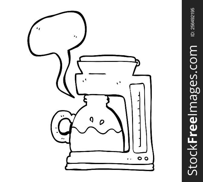 Speech Bubble Cartoon Coffee Filter Machine