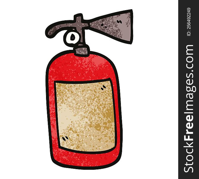 cartoon doodle fire extinguisher