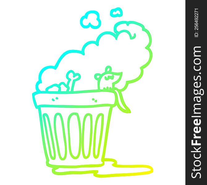 cold gradient line drawing cartoon smelly garbage can