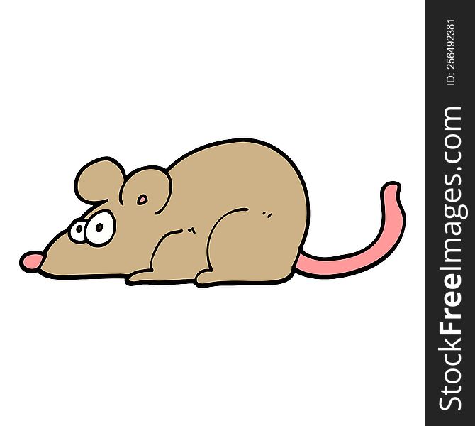 hand drawn doodle style cartoon rat