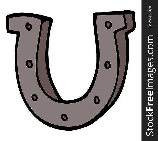 cartoon doodle horse shoe