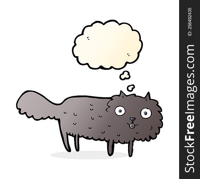 Cartoon Furry Cat With Thought Bubble