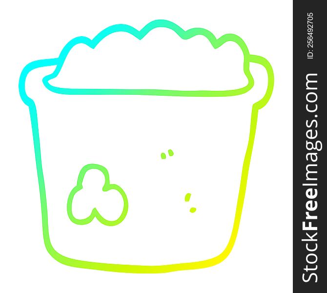 Cold Gradient Line Drawing Cartoon Pot Of Earth