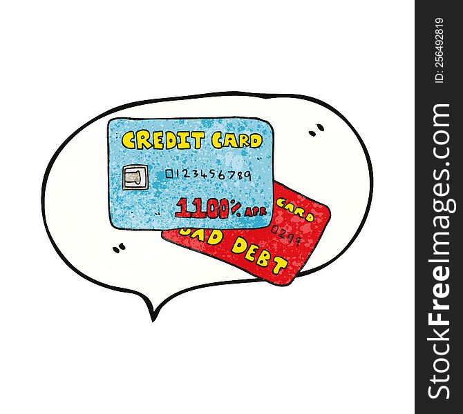 Speech Bubble Textured Cartoon Credit Cards