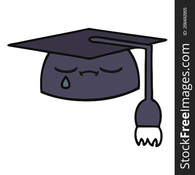 cute cartoon of a graduation hat. cute cartoon of a graduation hat