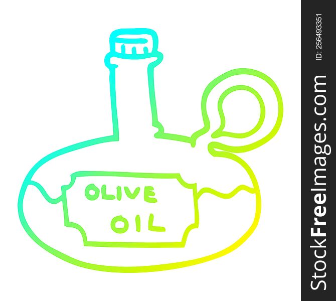 Cold Gradient Line Drawing Cartoon Olive Oil