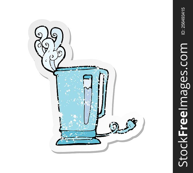 retro distressed sticker of a cartoon kettle