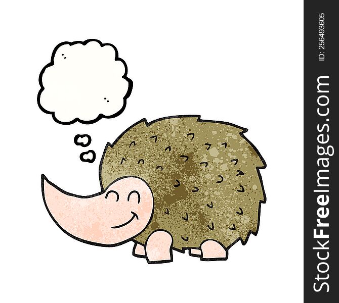 Thought Bubble Textured Cartoon Hedgehog