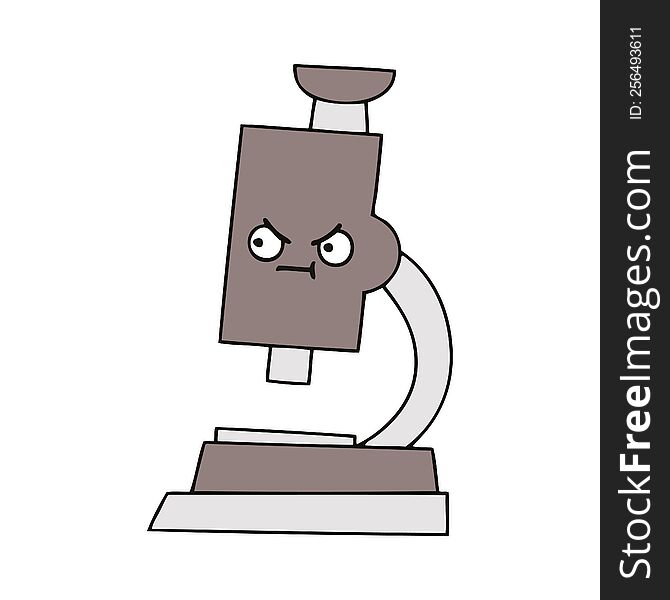 cute cartoon of a microscope. cute cartoon of a microscope