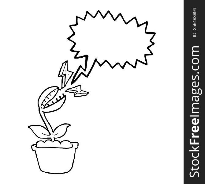 speech bubble cartoon venus fly trap