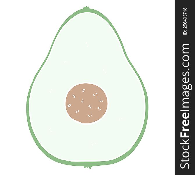 flat color style cartoon avocado
