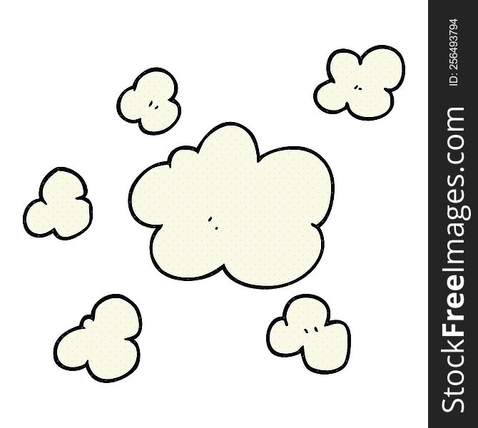 freehand drawn cartoon steam clouds