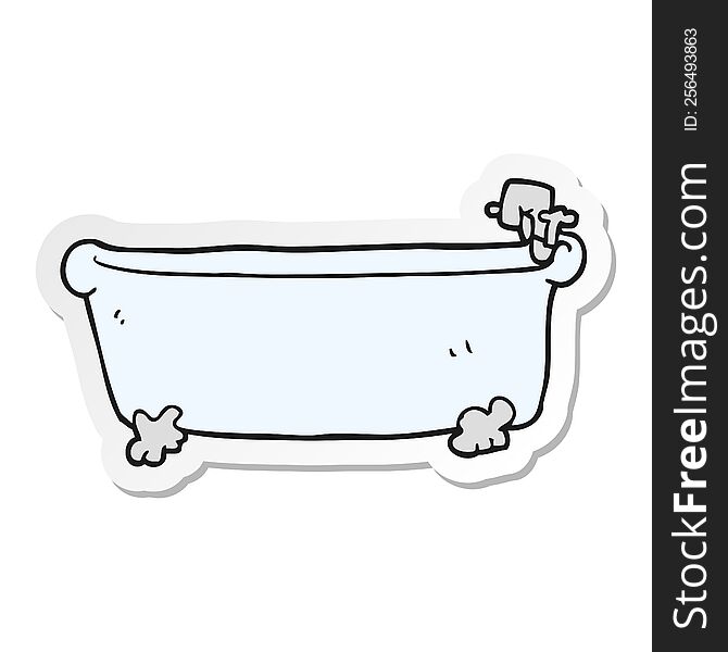 Sticker Of A Cartoon Bath