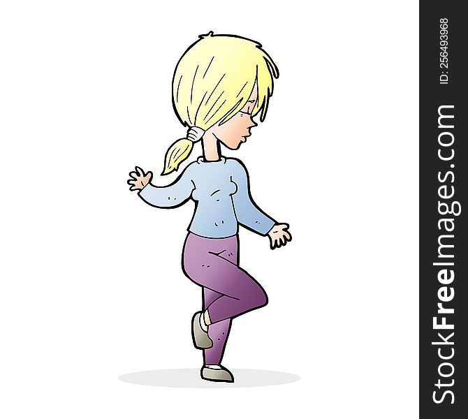 cartoon girl dancing